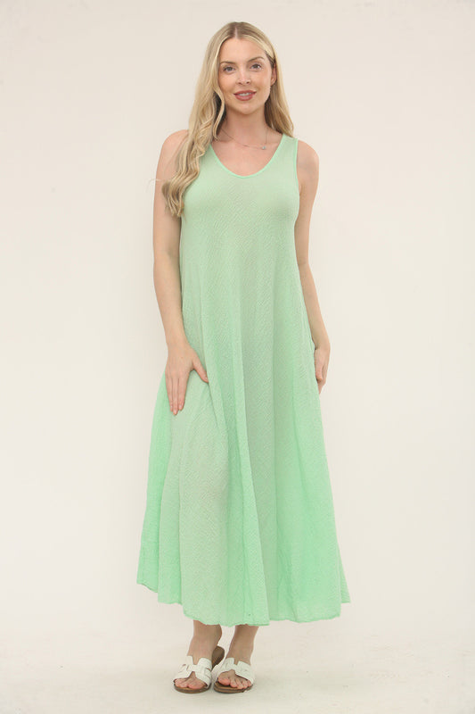 CREPE MAXI DRESS - MINT GREEN