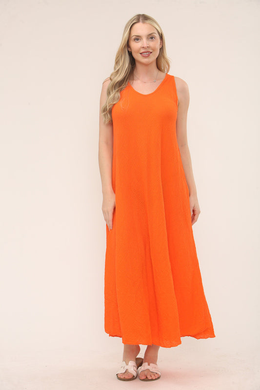 CREPE MAXI DRESS - ORANGE