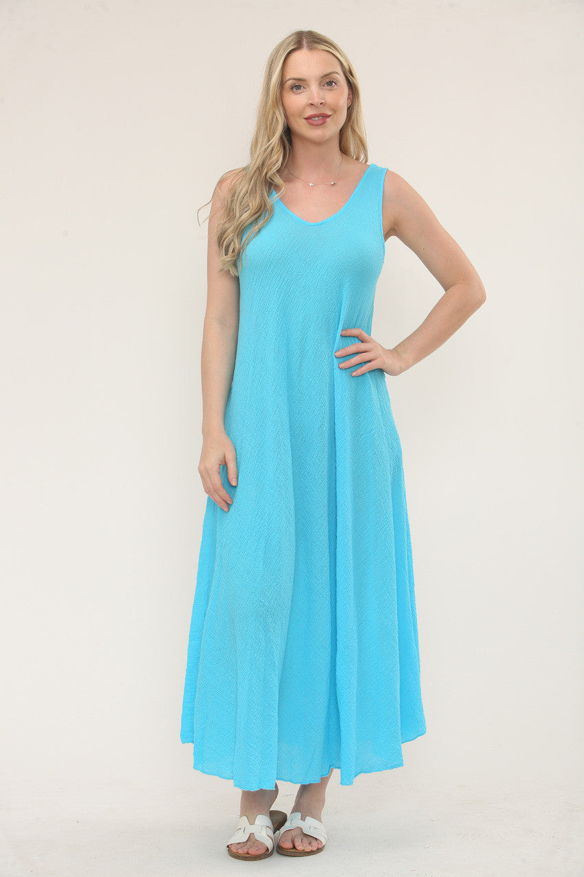 CRÊPE MAXIJURK - TURQUOISE