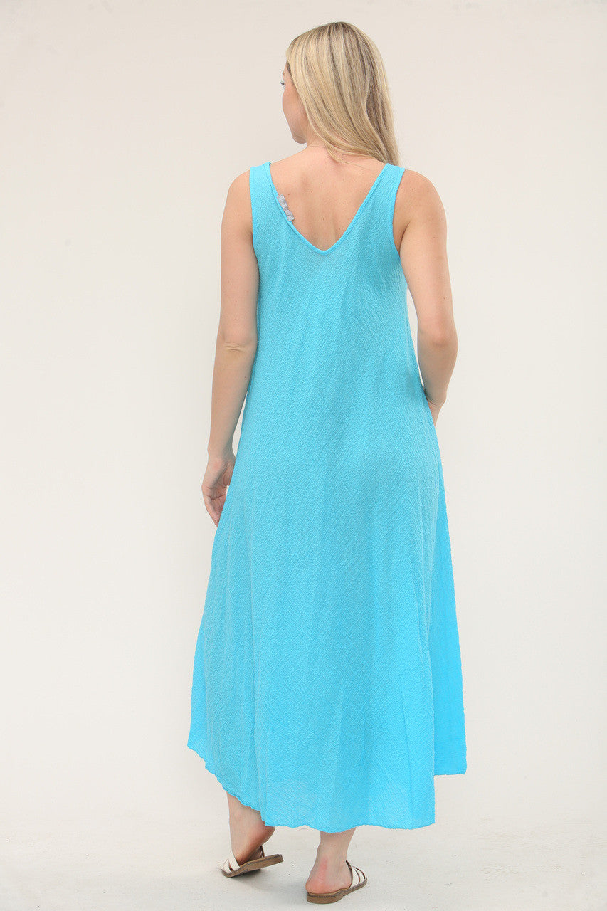 CRÊPE MAXIJURK - TURQUOISE