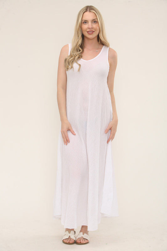 CREPE MAXI DRESS - WHITE