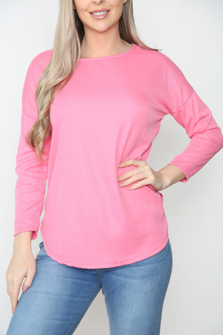 Ladies Ring Back Detail Top Pink