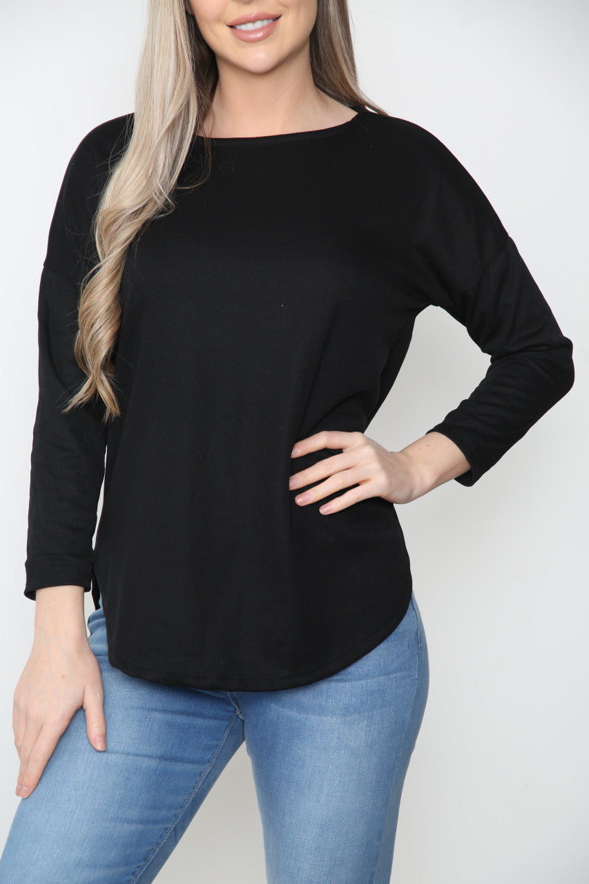 Ladies Ring Back Detail Top Black