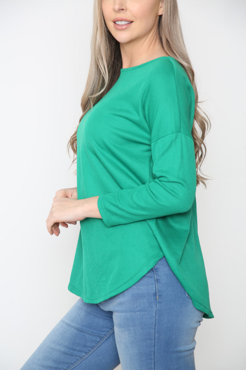 Ladies Ring Back Detail Top Green