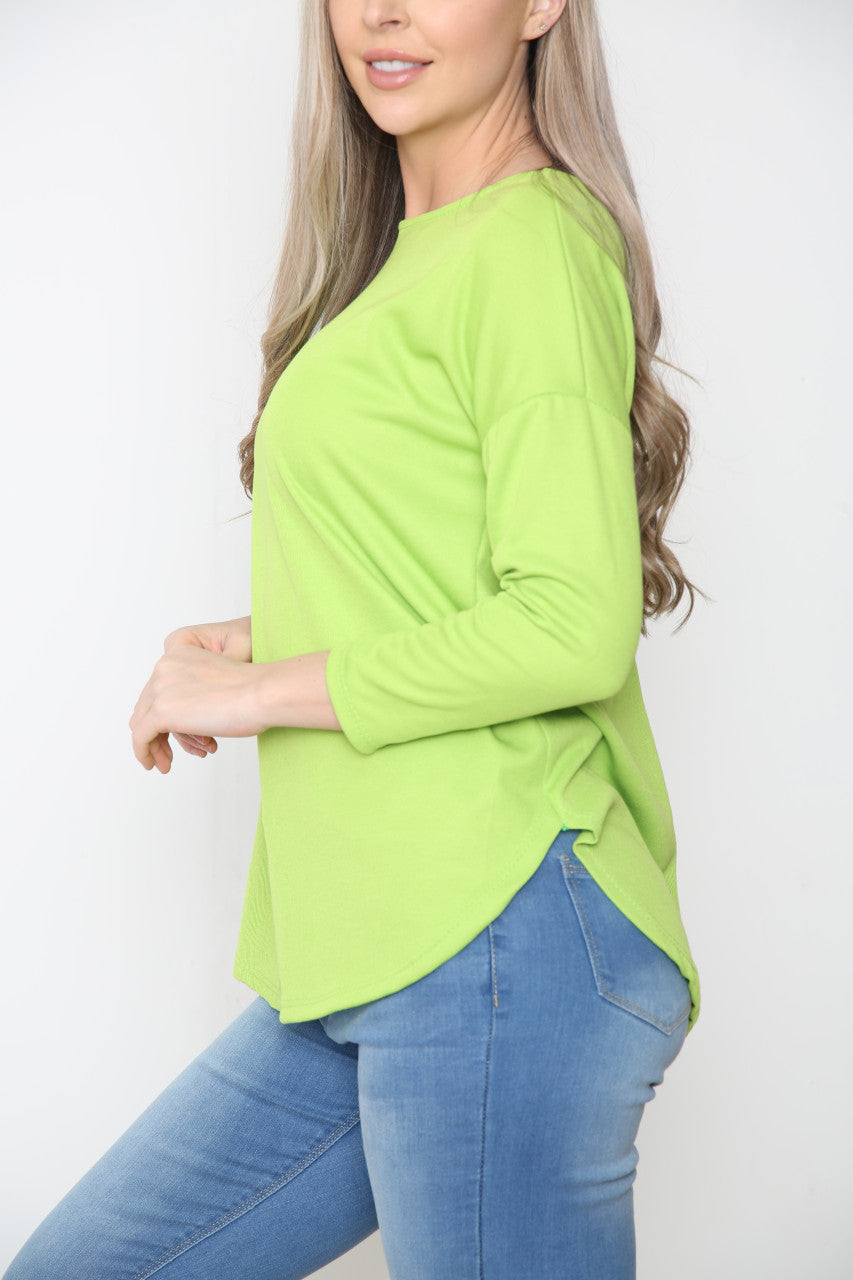 Dames Top met Open Rugdetail Limoen