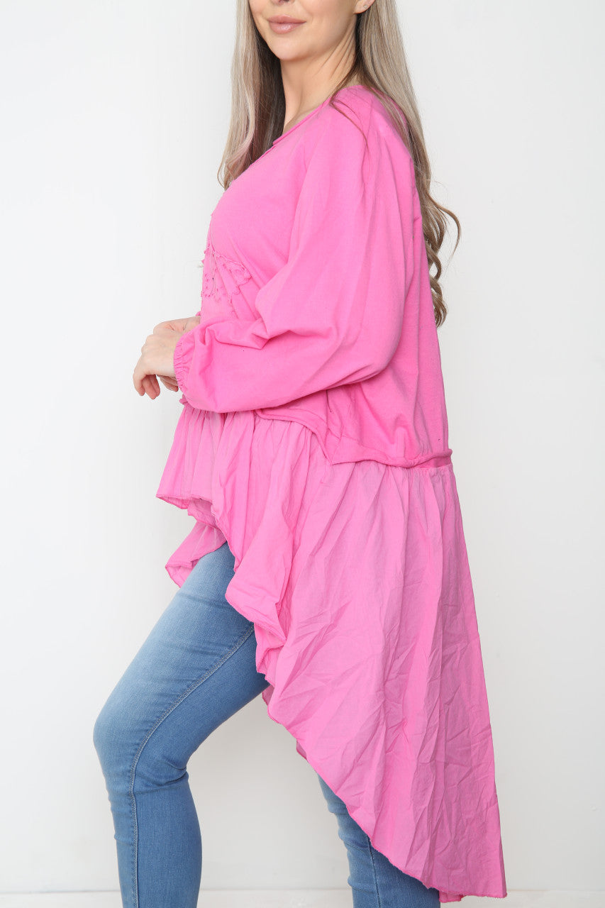 Dames Analgise Ster Druppel Zoom Sweatshirt Top Cerise