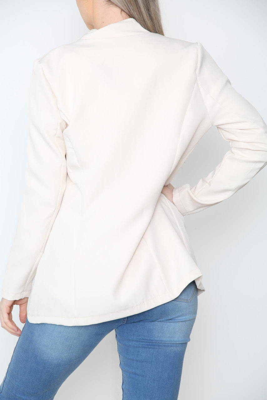 Ladies Military Blazer Jacket Cream