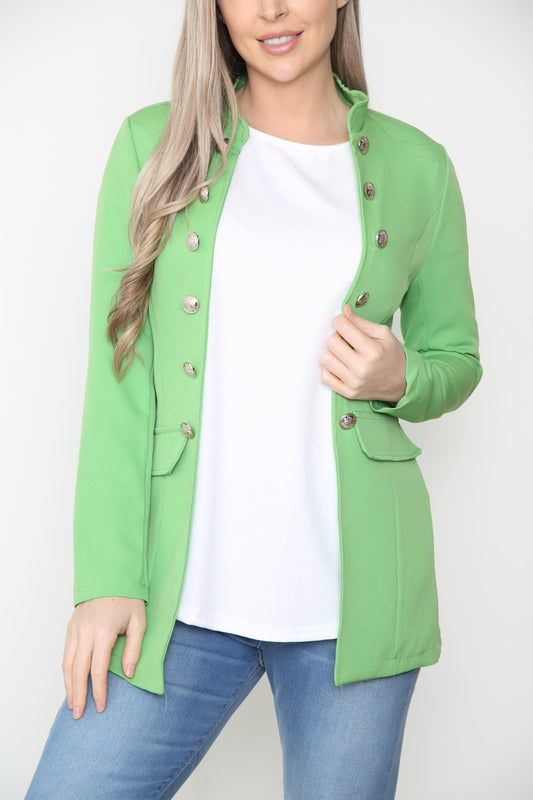 Dames Militaire Blazer Jas Groen