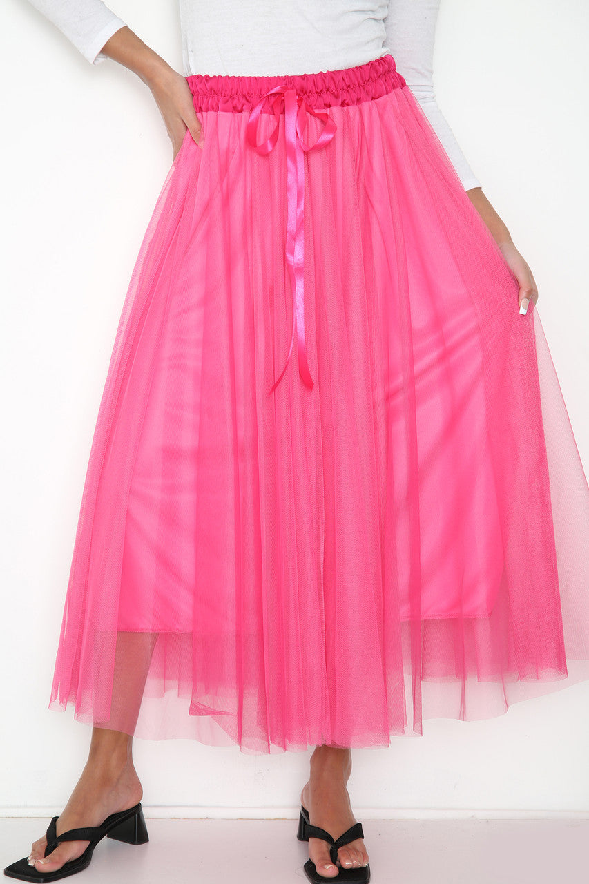 Ladies Skater Skirt Cerise