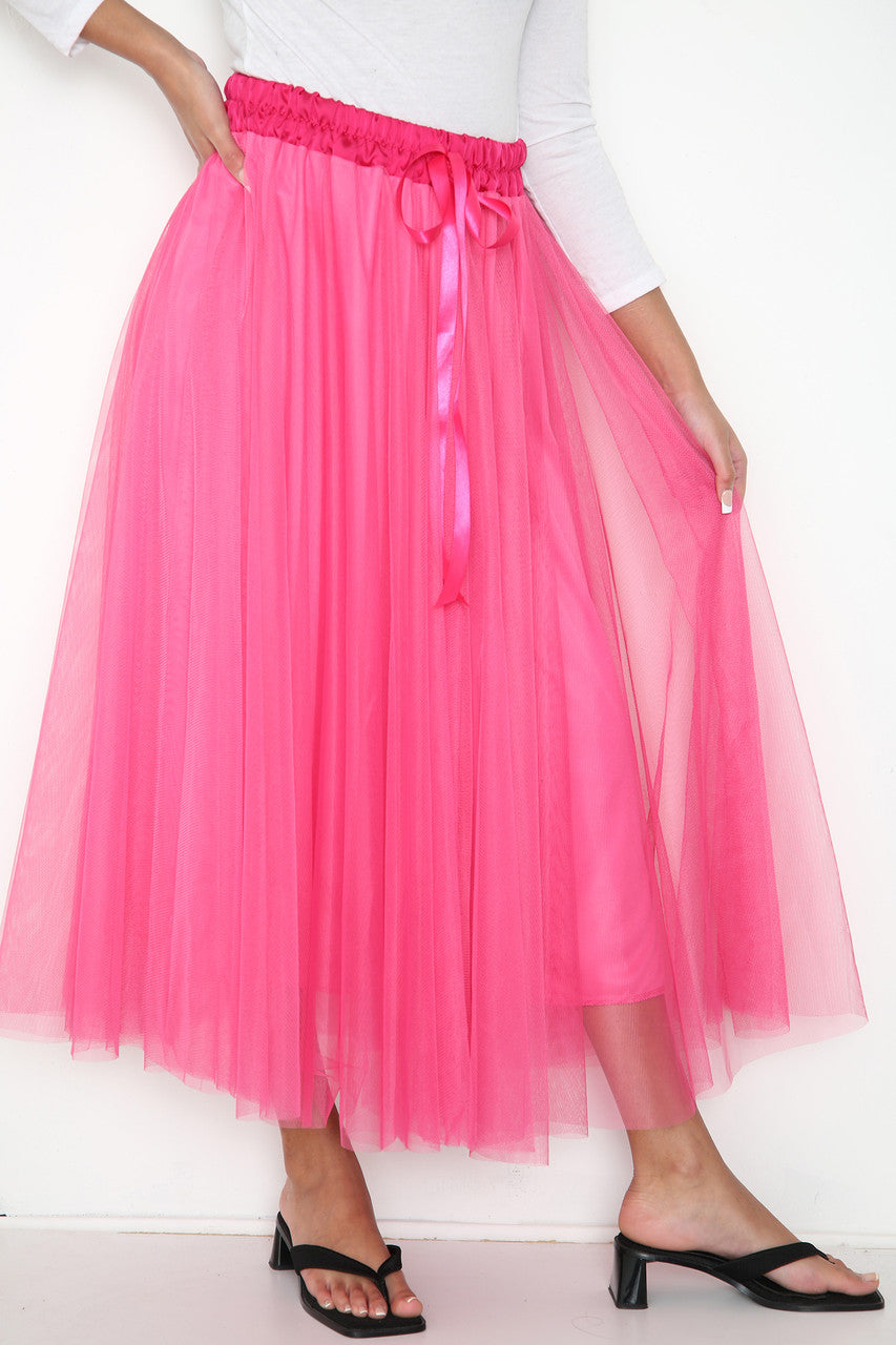 Ladies Skater Skirt Cerise