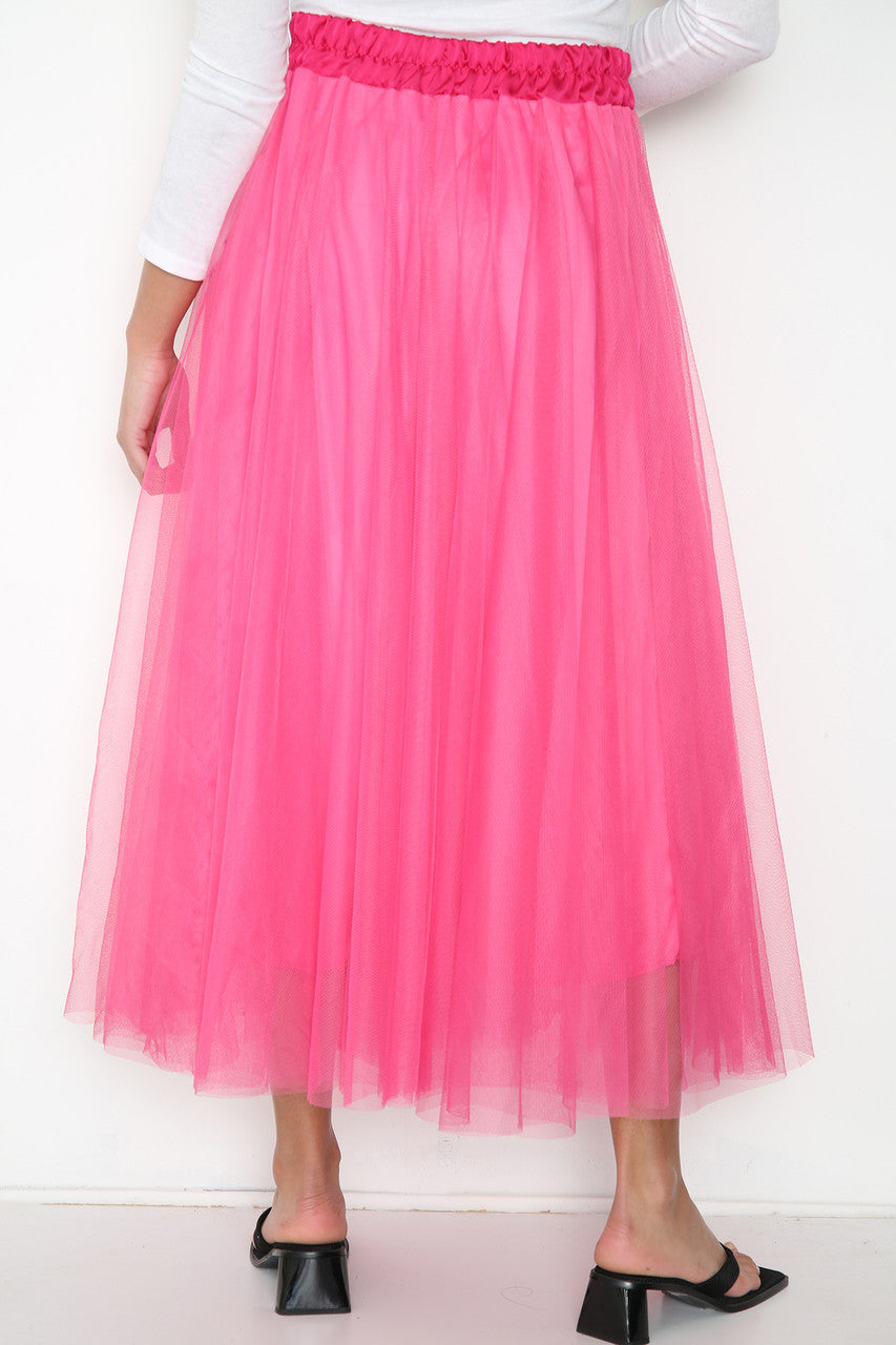 Ladies Skater Skirt Cerise