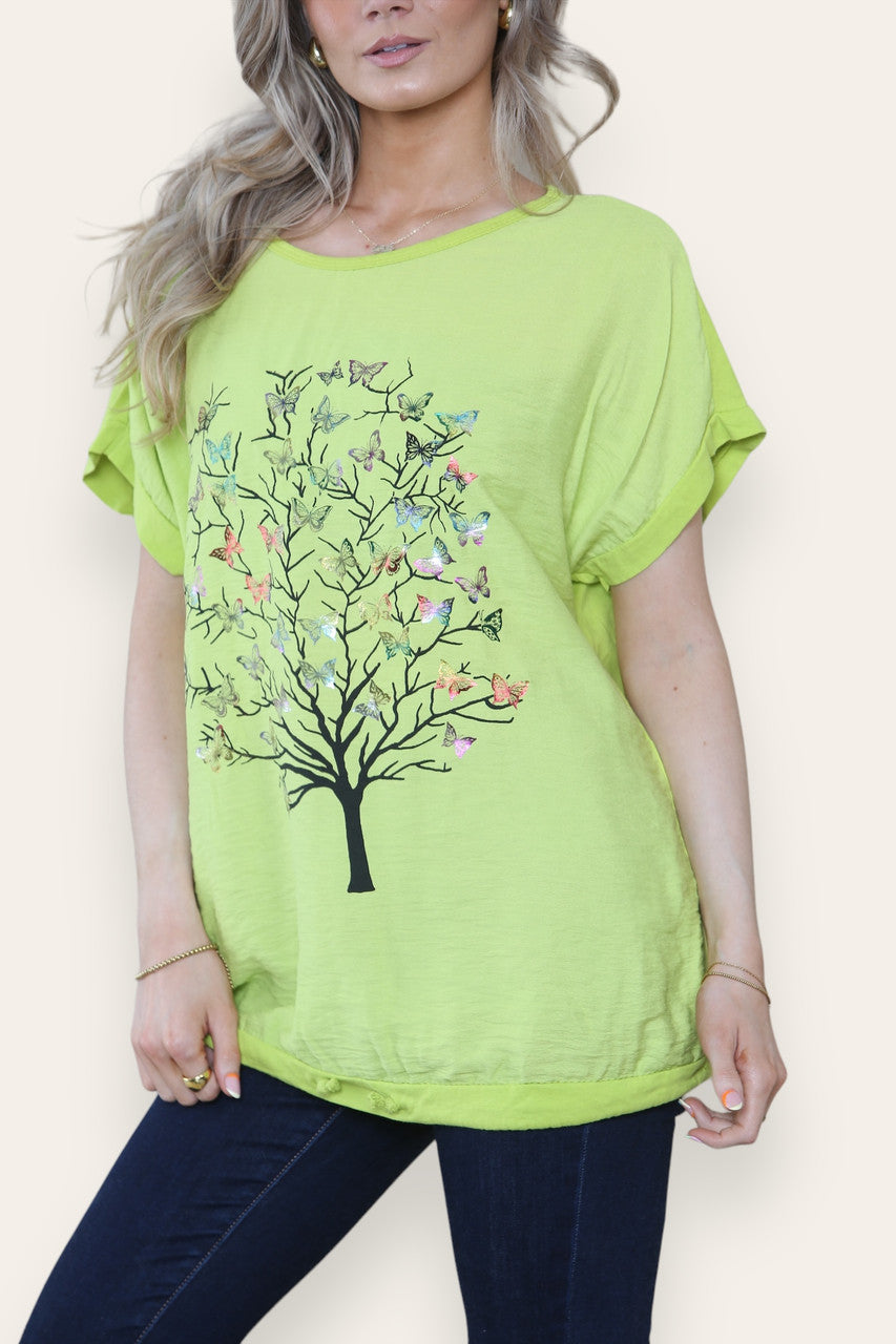 VLINDERBOOM FOLIE GRAPHIC TOP LIMOEN