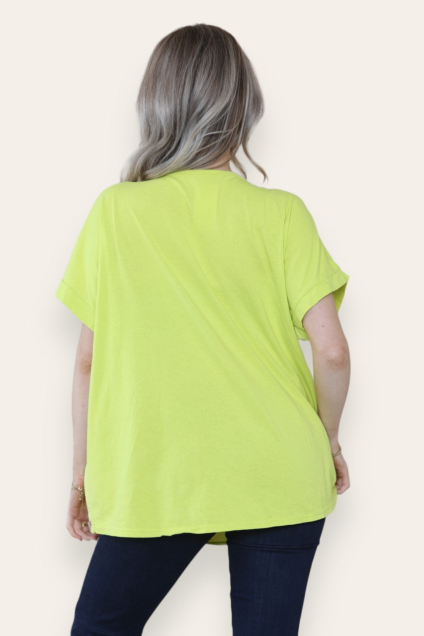 FOLIE VLINDER HART BOOM GRAFISCHE TOP LIMOEN
