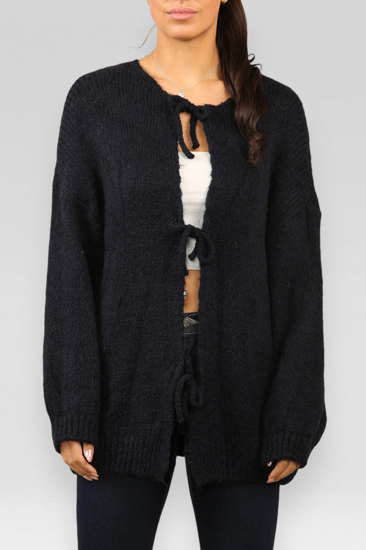 VEST VAN WOLMIX MET STRIKDETAIL AAN DE VOORKANT NAVY