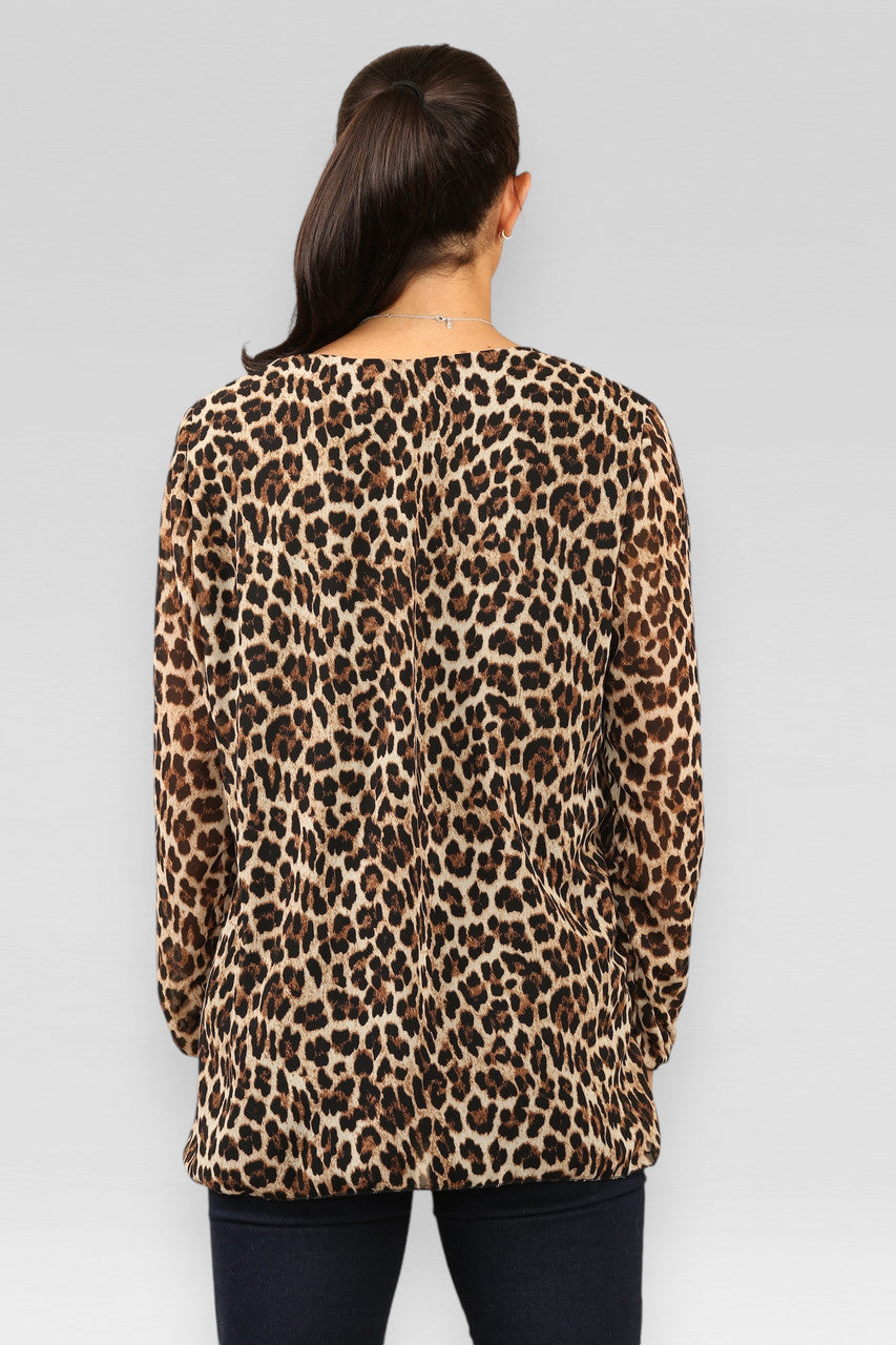 PLOOIBARE BLOUSE MET LEOPARDPRINT