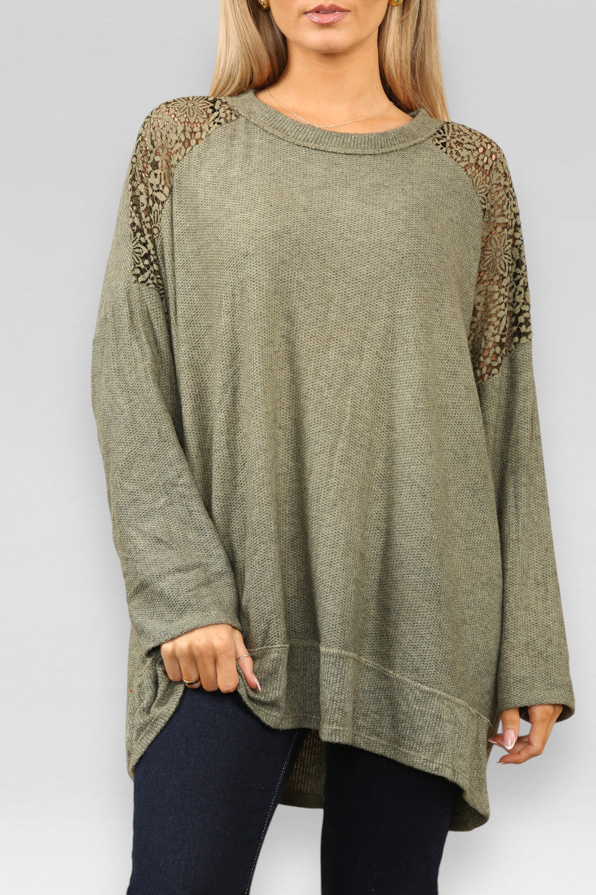 TRUI MET BURNOUT KANTEN SCHOUDERDETAILS KHAKI