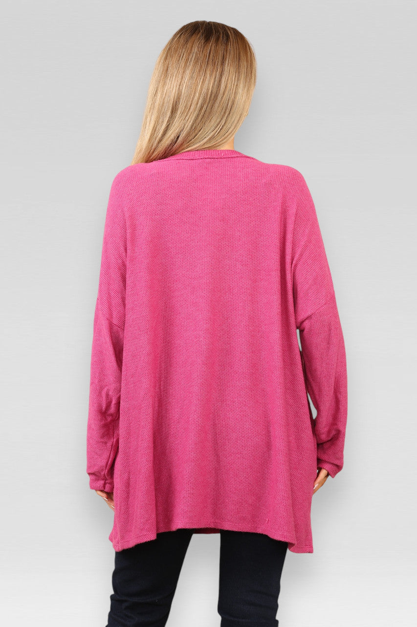 BURNOUT KANT SCHOUDERDETAIL TRUI CERISE