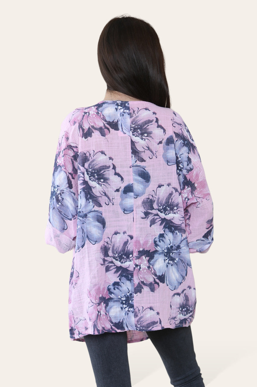 BLOEMENSKETSPRINT TOP ROZE