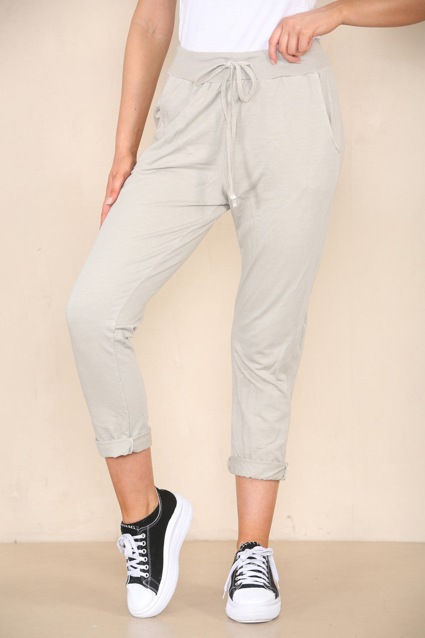 PLAIN JOGGING PANTS STONE