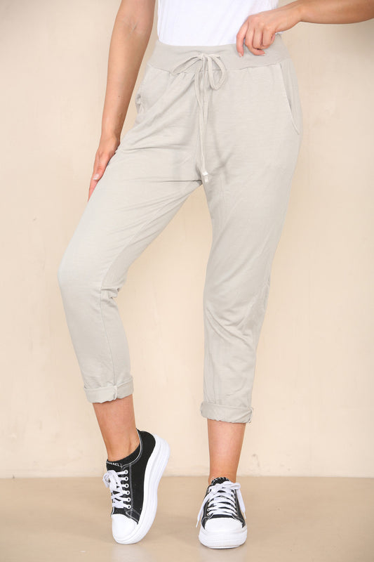 PLAIN JOGGING PANTS STONE