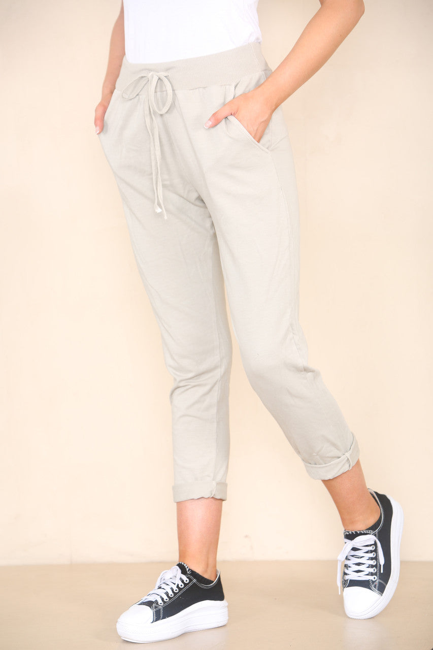 PLAIN JOGGING PANTS STONE