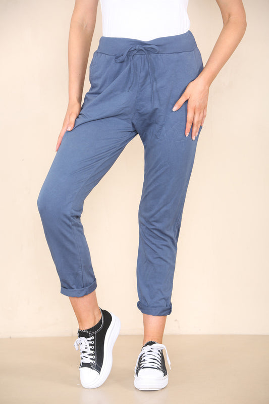 PLAIN JOGGING PANTS DENIM