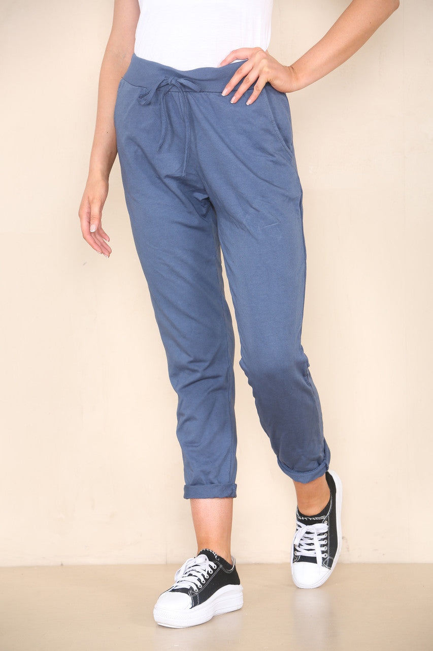 PLAIN JOGGING PANTS DENIM