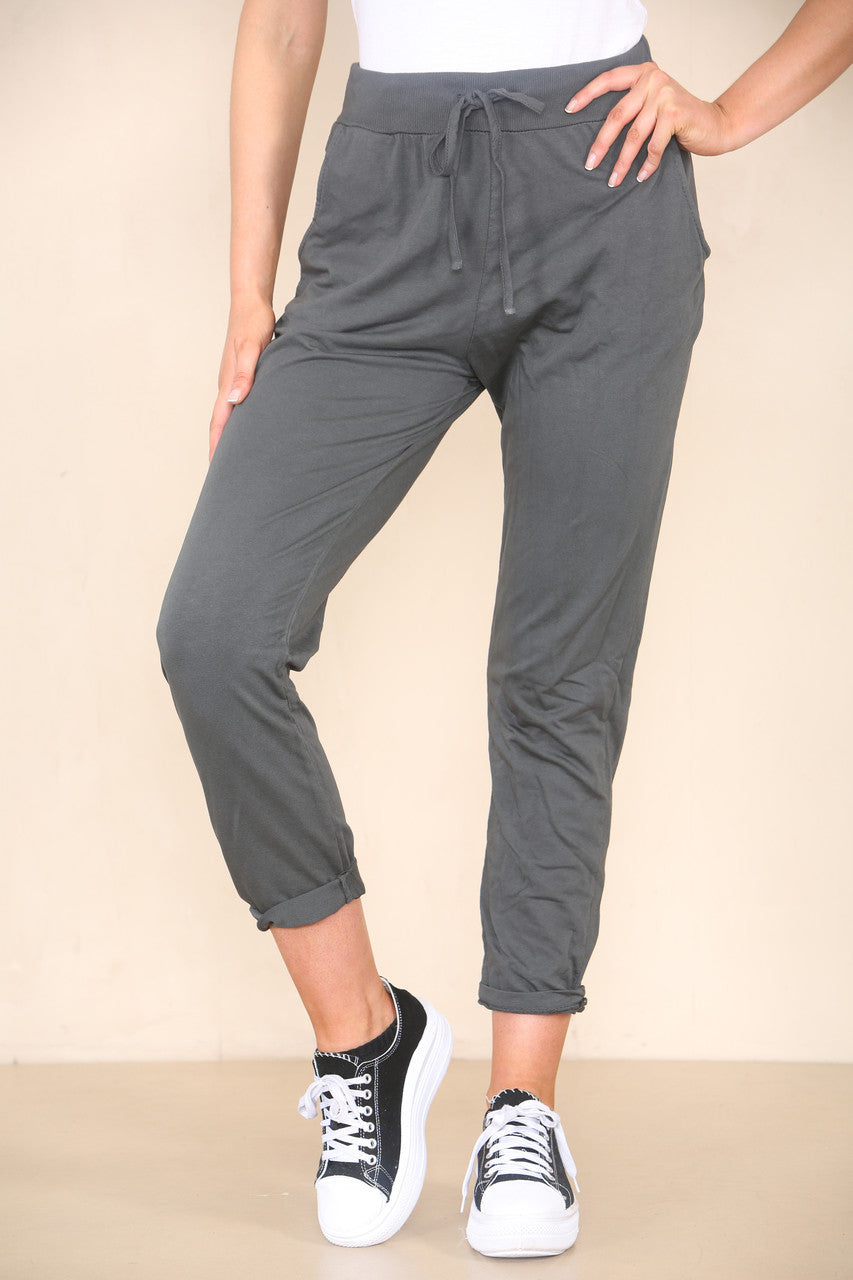 PLAIN JOGGING PANTS CHARCOAL