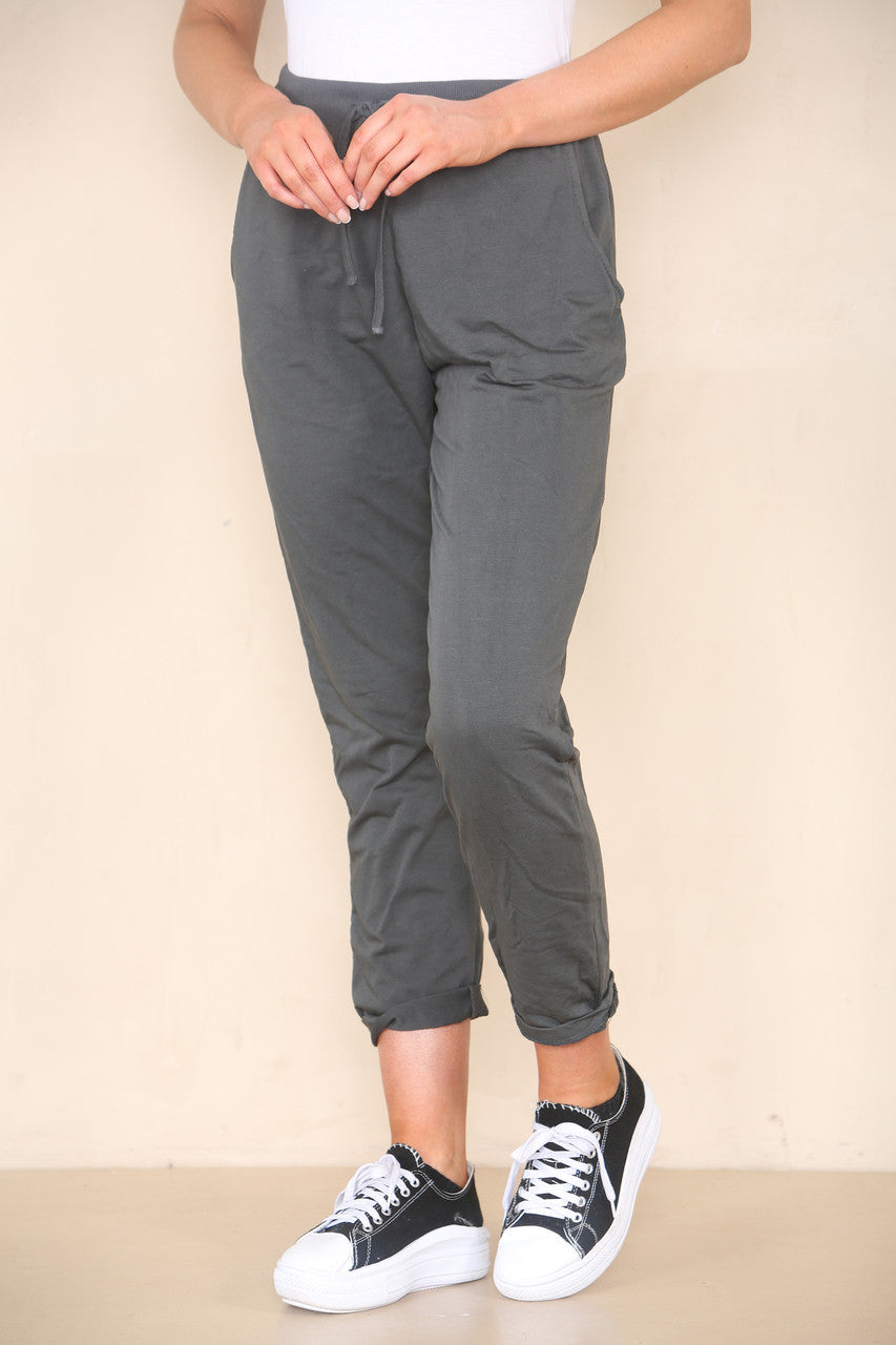 PLAIN JOGGING PANTS CHARCOAL