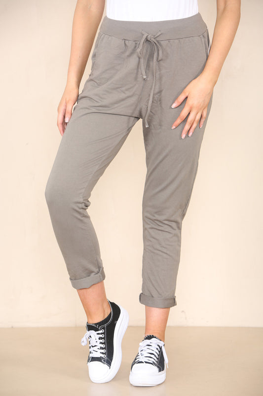 PLAIN JOGGING PANTS TAUPE