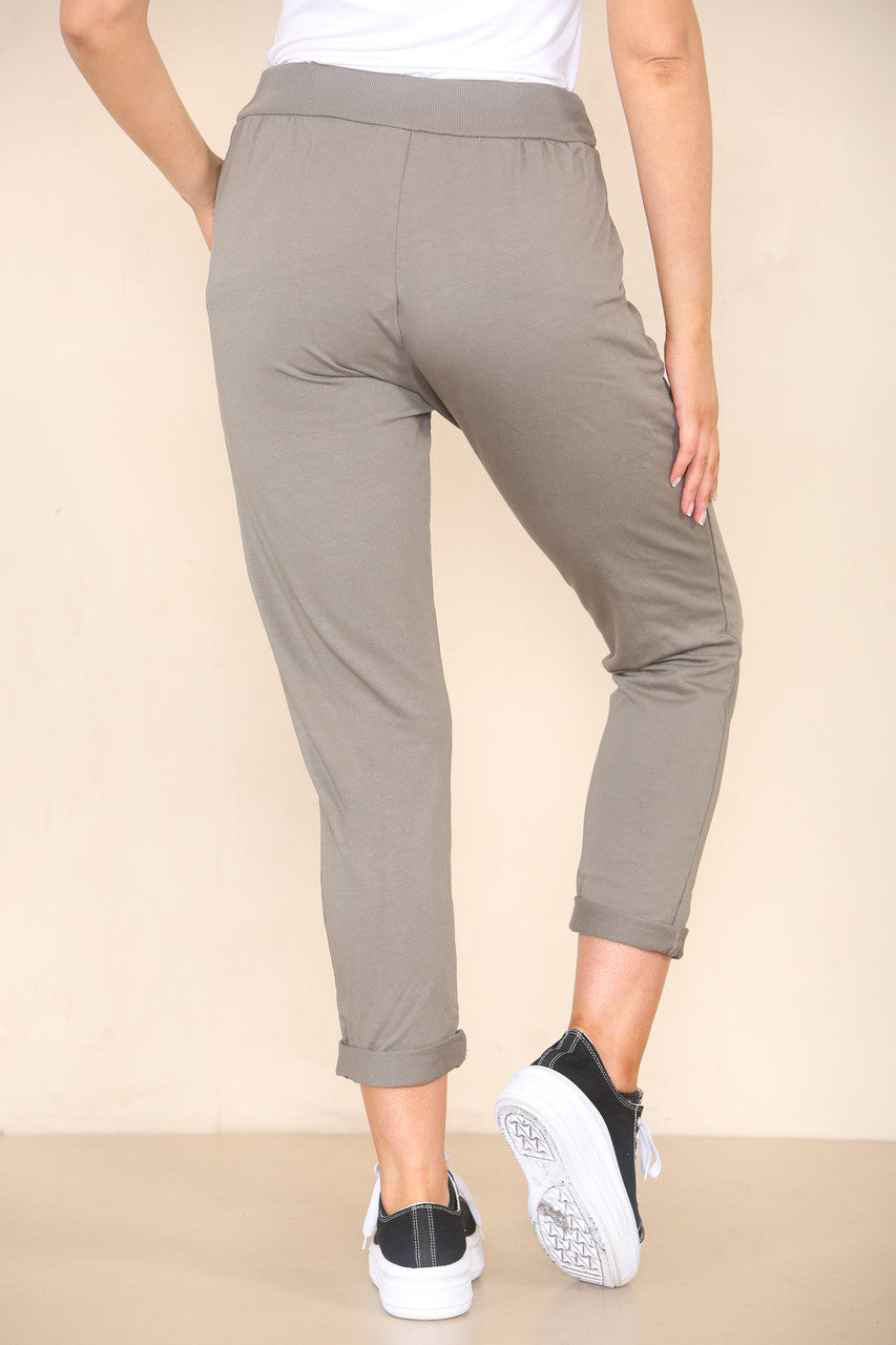 PLAIN JOGGING PANTS TAUPE