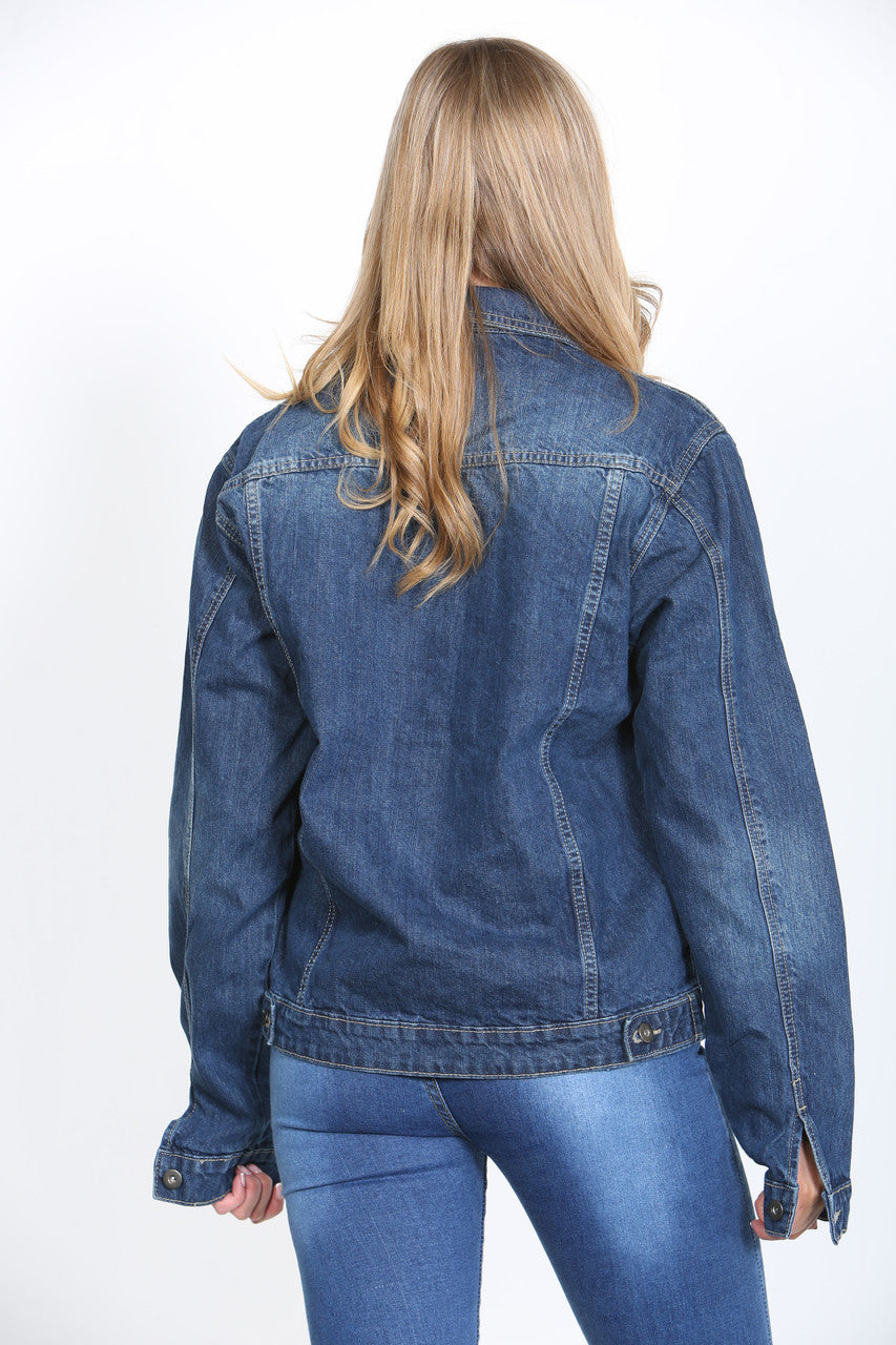 Ladies Denim Jacket Dark Blue