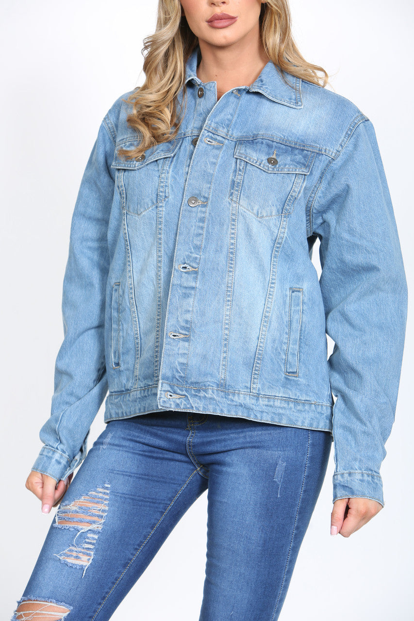 Ladies Denim Jacket Light Blue