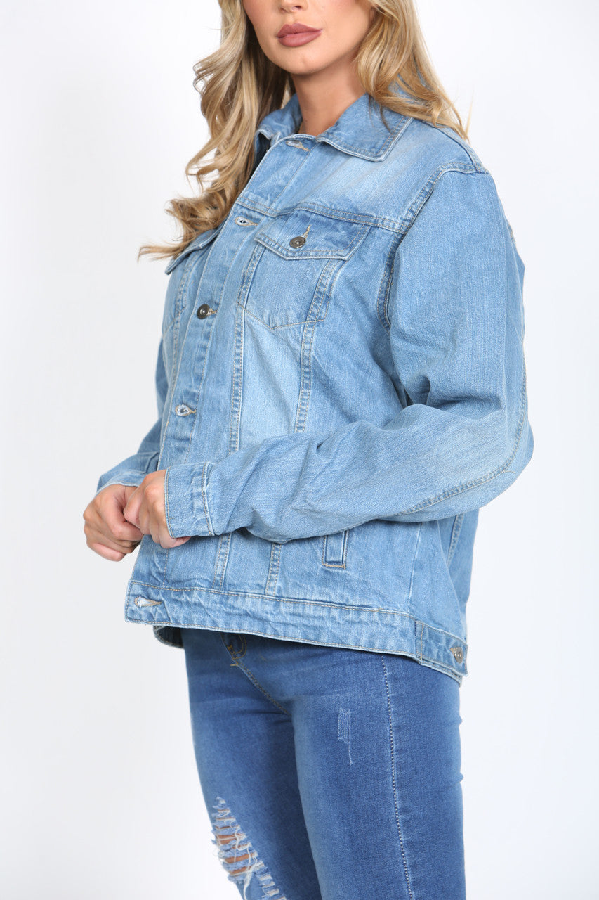 Ladies Denim Jacket Light Blue