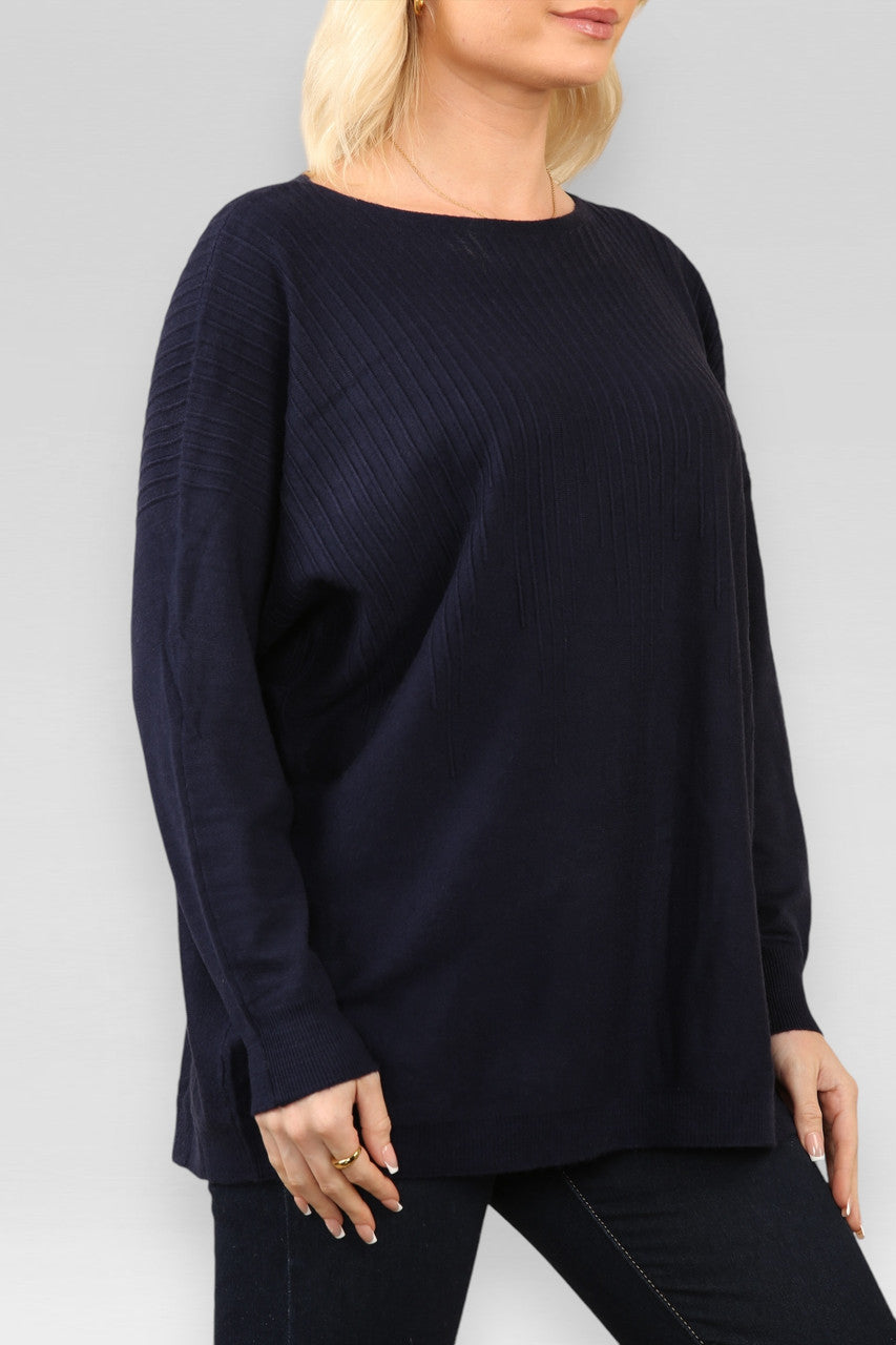 GERIBBELDE TRUI NAVY