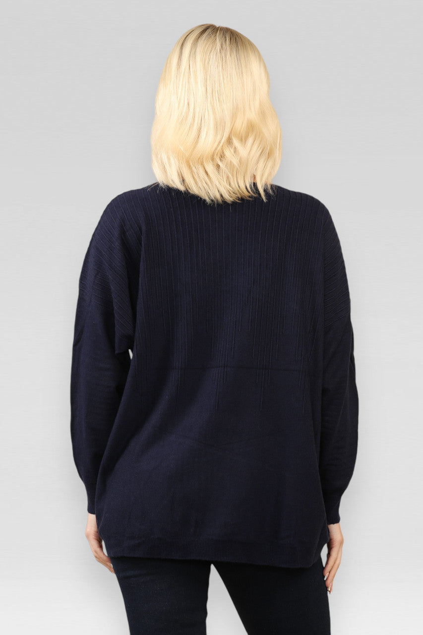 GERIBBELDE TRUI NAVY