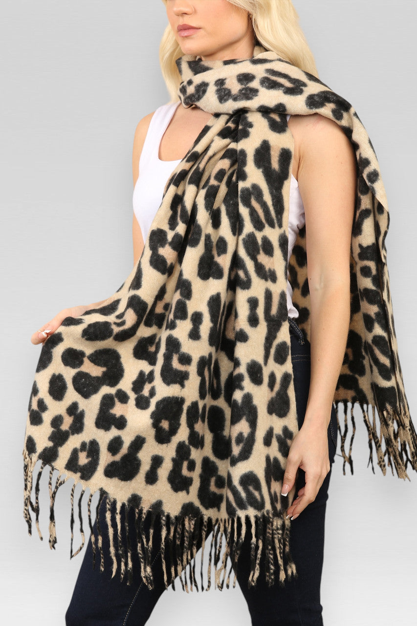 SJAAL MET LEOPARDPRINT BEIGE