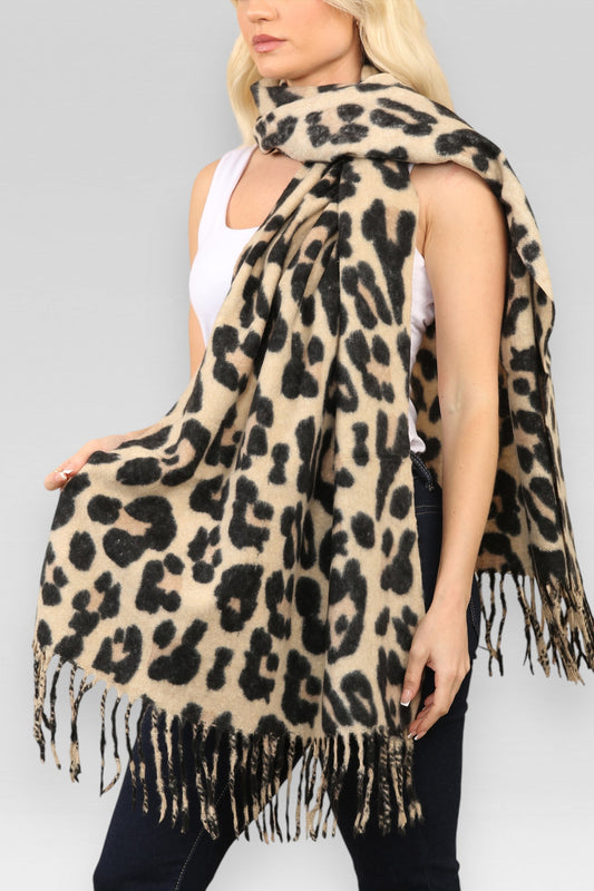 SJAAL MET LEOPARDPRINT BEIGE