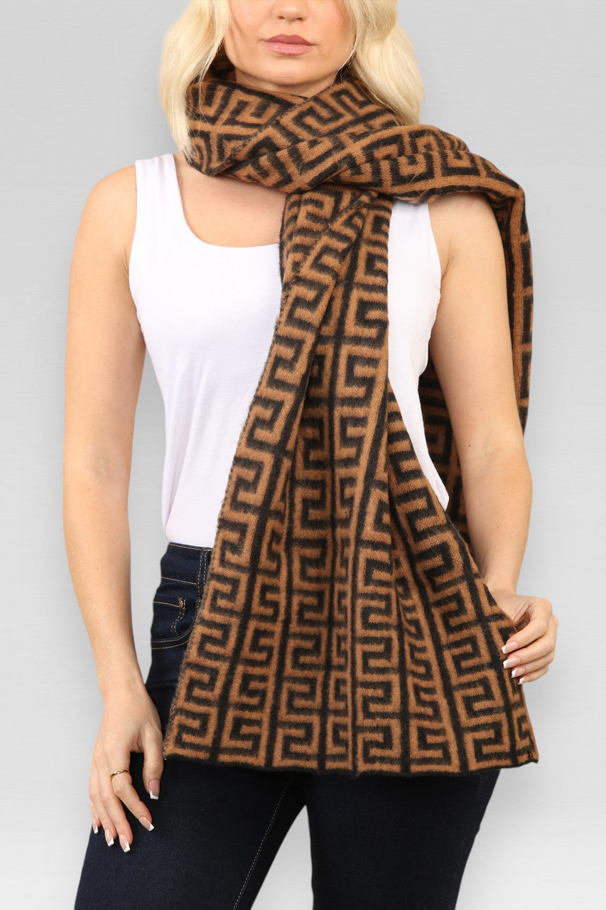 GEOMETRISCHE PRINT SJAAL INSPIRATIE CAMEL