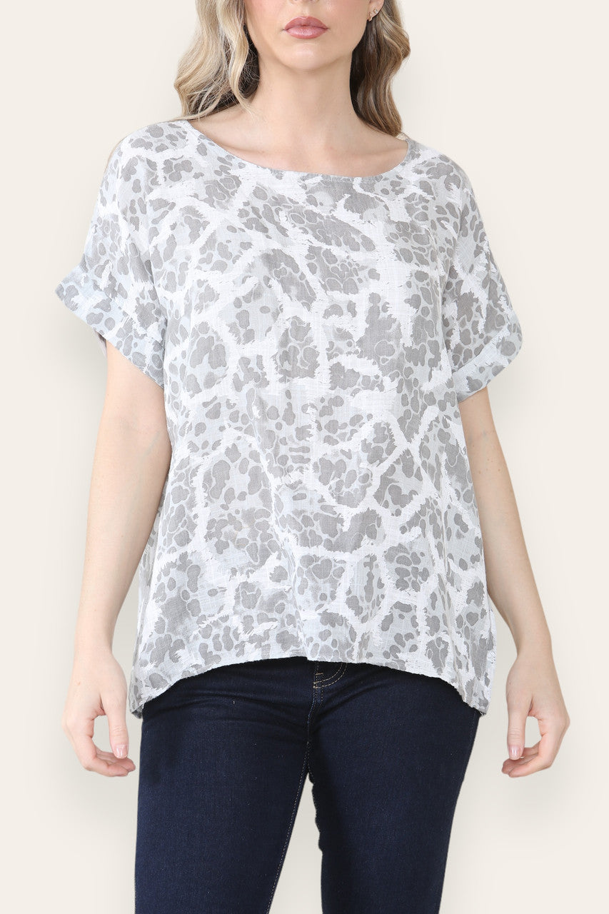DIERENPRINT TOP ZILVER