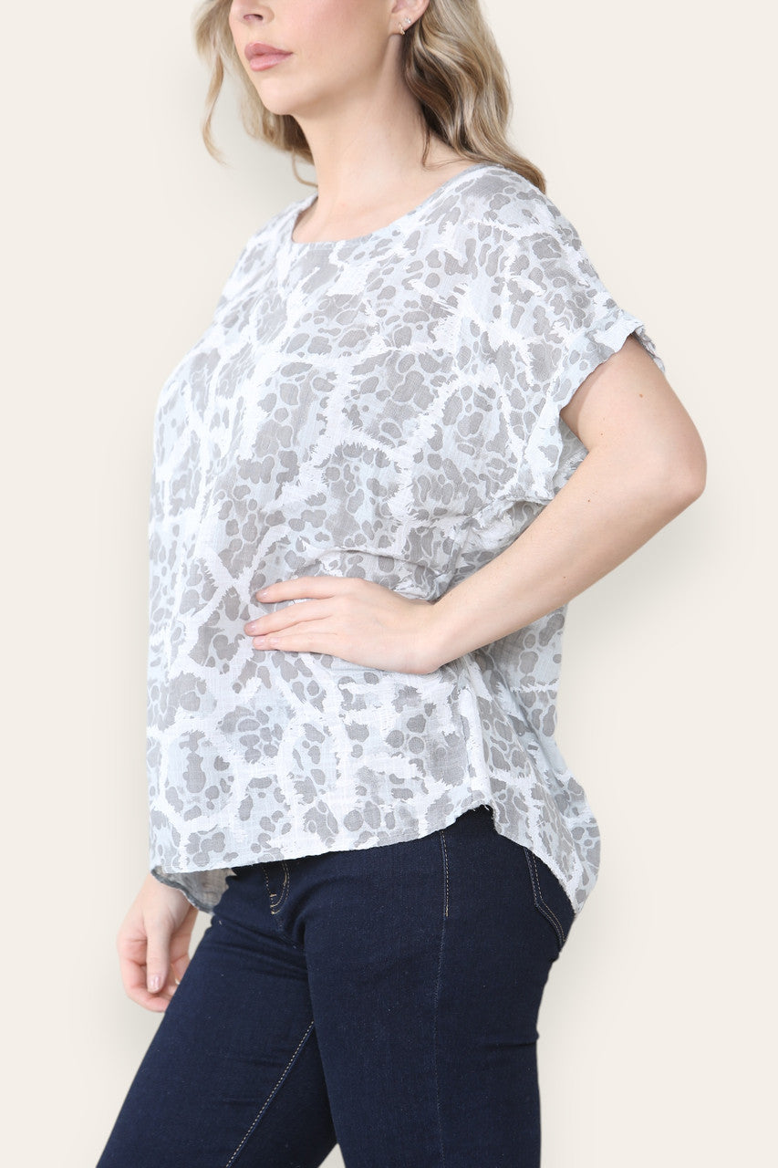 DIERENPRINT TOP ZILVER