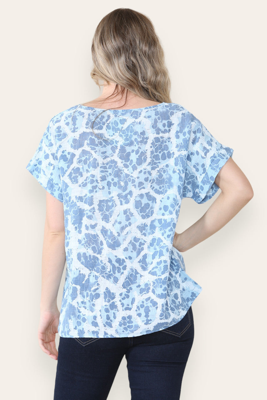 DIERENPRINT TOP LICHTBLAUW