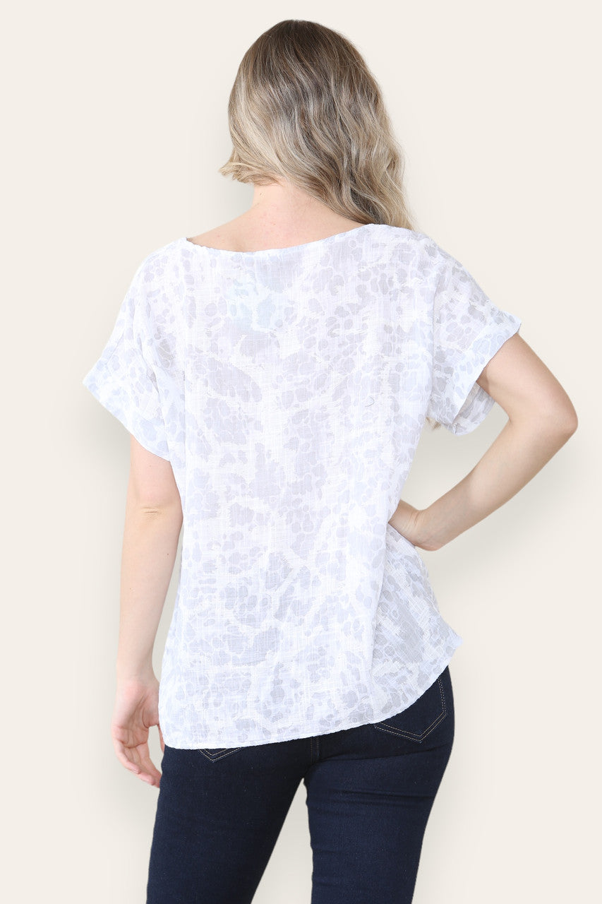 TOP MET DIERENPRINT WIT