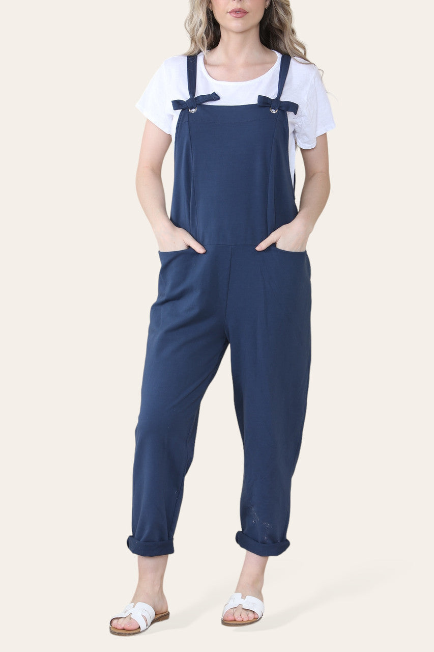 EFFEN TUINBROEK & T-SHIRT - MARINEBLAUW