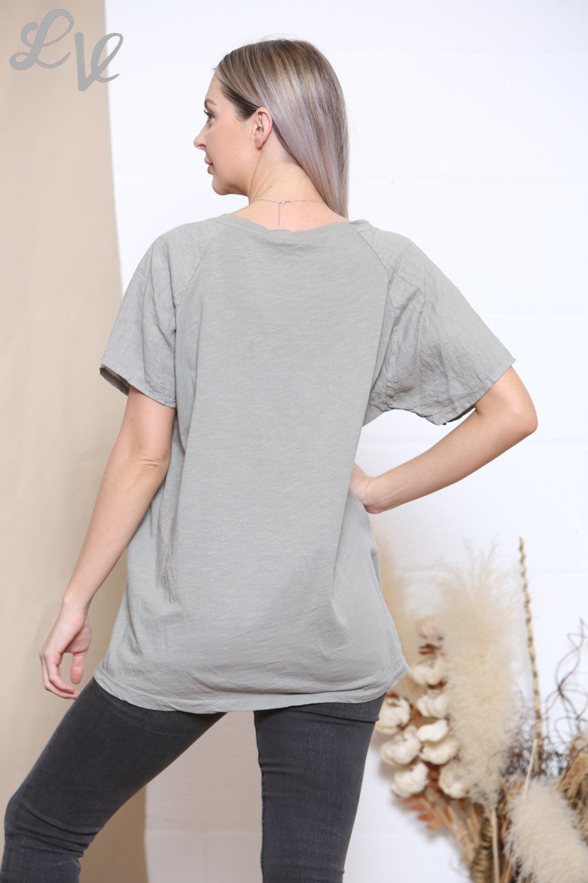 Dames Mesh Sequin Star Top Taupe