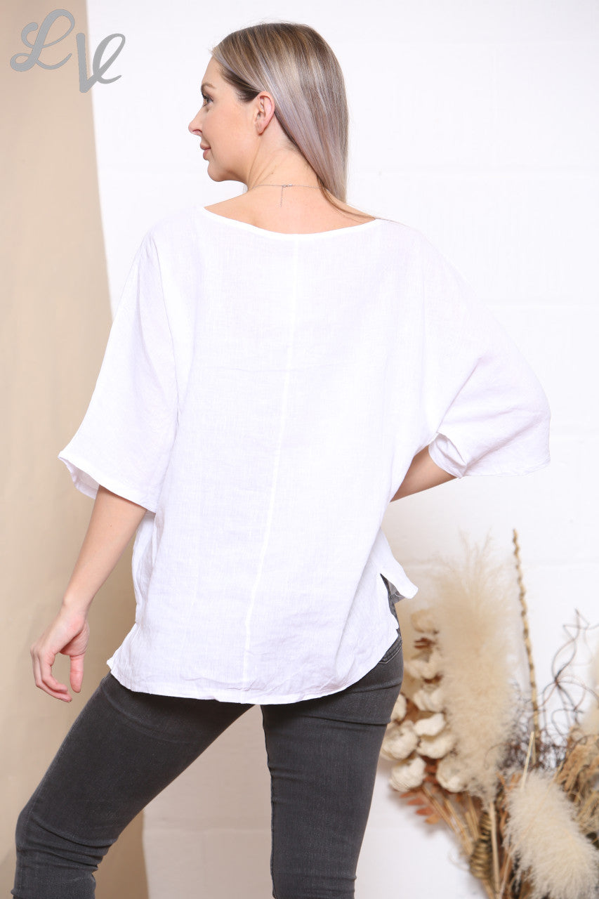 Dames Mesh Top met Pailletten Sterren Wit