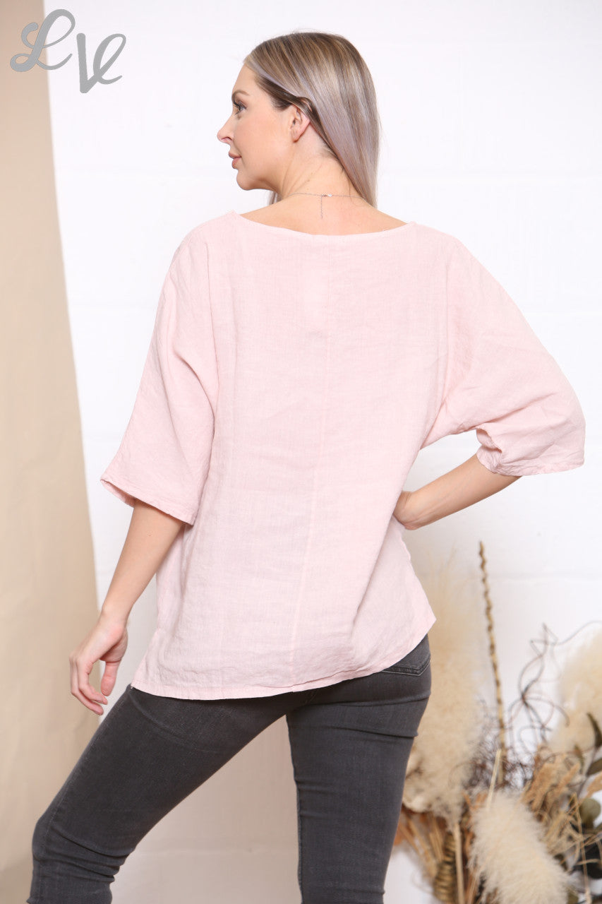 Dames Mesh Pailletten Sterren Top Stoffig Roze
