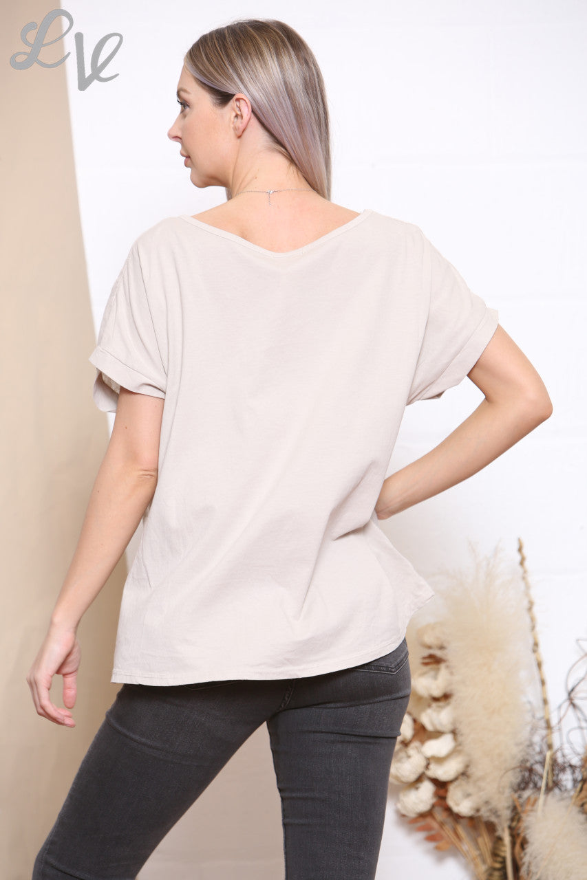 Dames Pailletten Hart Cluster Top Steentje