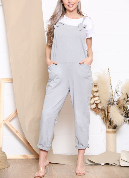 EENVOUDIGE TUINBROEK & T-SHIRT - ZILVER