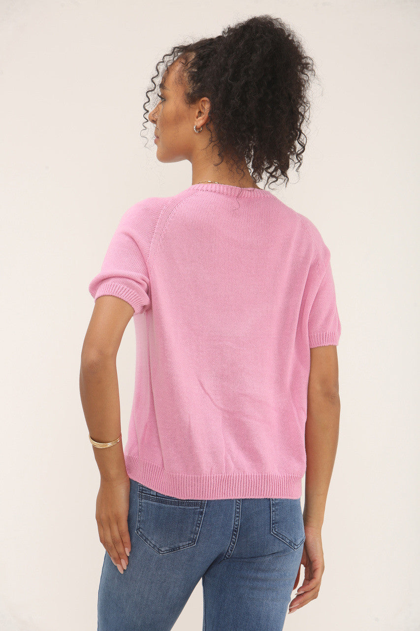 RONDHALS ZACHTE TRICOT TOP - CANDYROZE